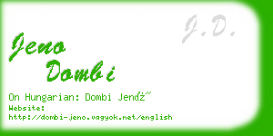 jeno dombi business card